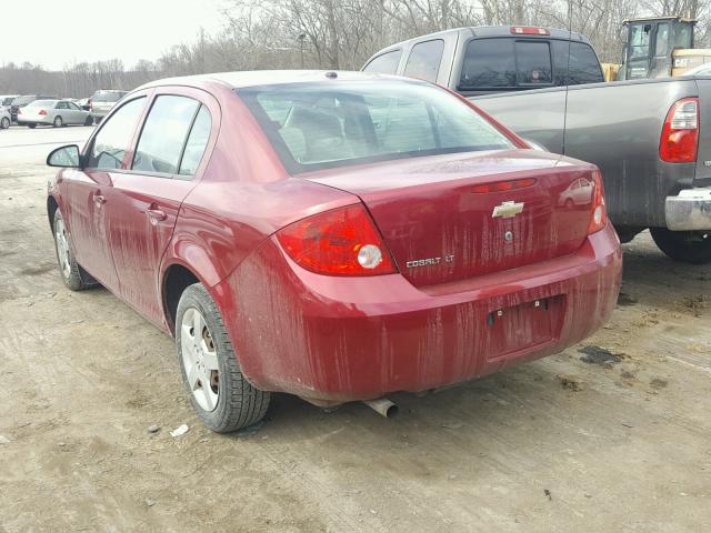 1G1AL58F487169287 - 2008 CHEVROLET COBALT LT MAROON photo 3