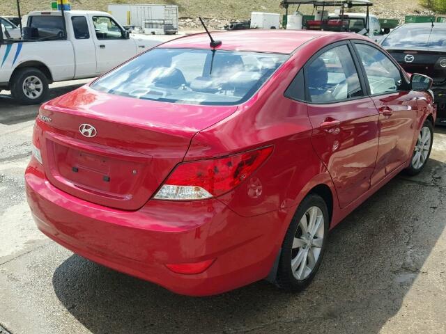 KMHCU4AE4DU438419 - 2013 HYUNDAI ACCENT GLS RED photo 4