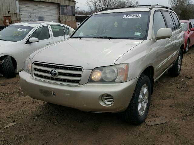 JTEHF21A410014288 - 2001 TOYOTA HIGHLANDER TAN photo 2