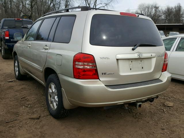 JTEHF21A410014288 - 2001 TOYOTA HIGHLANDER TAN photo 3