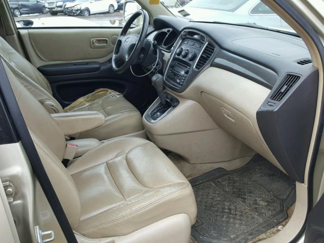 JTEHF21A410014288 - 2001 TOYOTA HIGHLANDER TAN photo 5