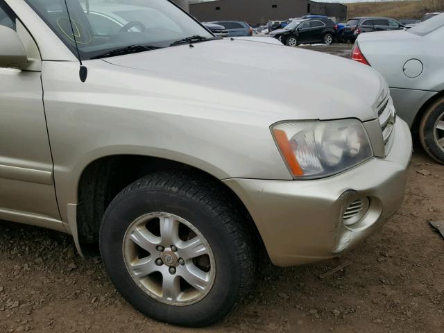 JTEHF21A410014288 - 2001 TOYOTA HIGHLANDER TAN photo 9