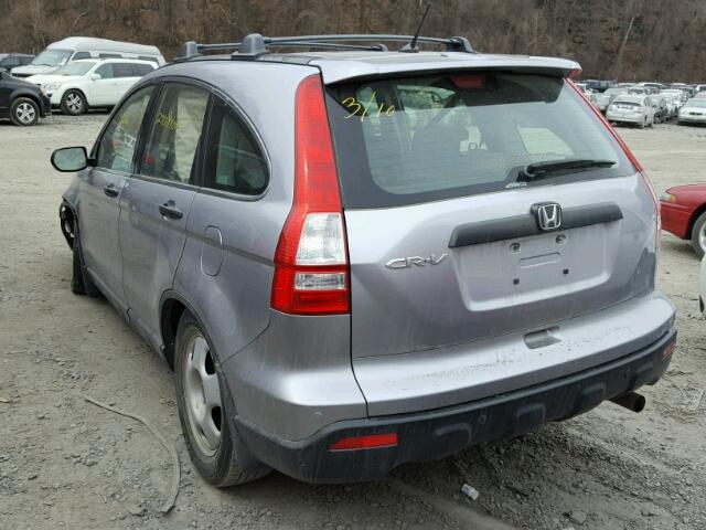 JHLRE48327C006361 - 2007 HONDA CR-V LX SILVER photo 3