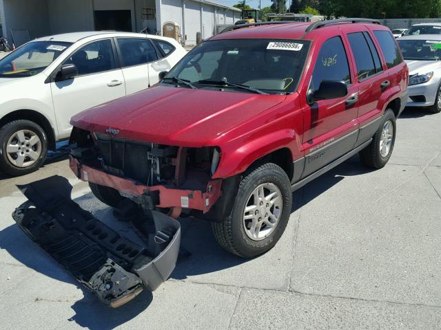 1J4GX48S84C385300 - 2004 JEEP GRAND CHER RED photo 2