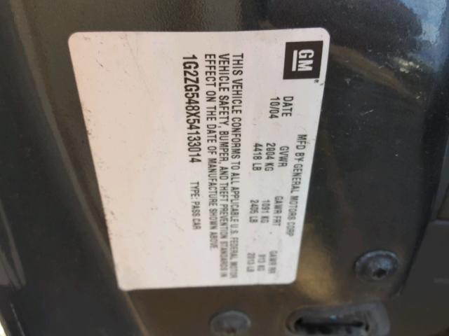 1G2ZG548X54133014 - 2005 PONTIAC G6 GRAY photo 10