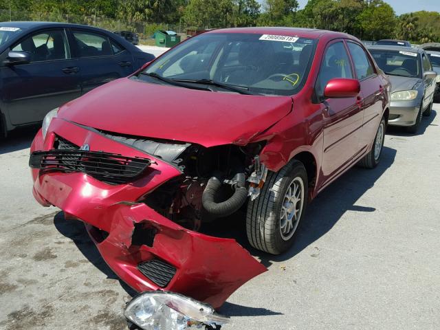 1NXBU40EX9Z038711 - 2009 TOYOTA COROLLA BA RED photo 2