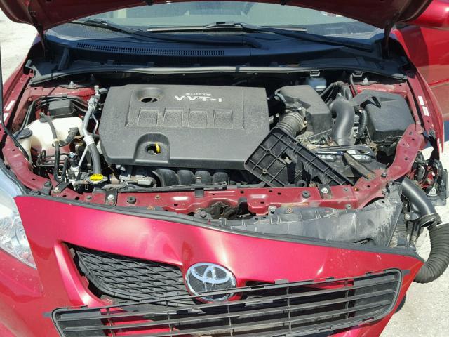 1NXBU40EX9Z038711 - 2009 TOYOTA COROLLA BA RED photo 7