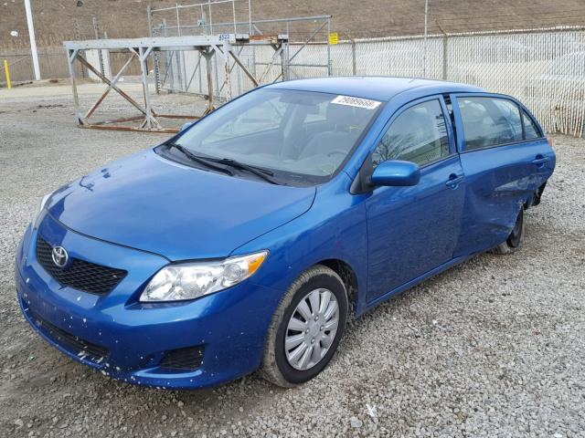 2T1BU4EEXAC382697 - 2010 TOYOTA COROLLA BA BLUE photo 2