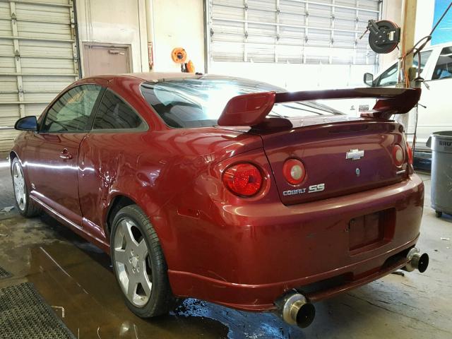 1G1AP18P977303456 - 2007 CHEVROLET COBALT SS MAROON photo 3