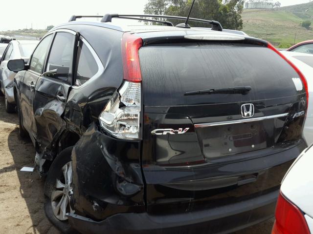 JHLRM4H74CC010945 - 2012 HONDA CR-V EXL BLACK photo 3