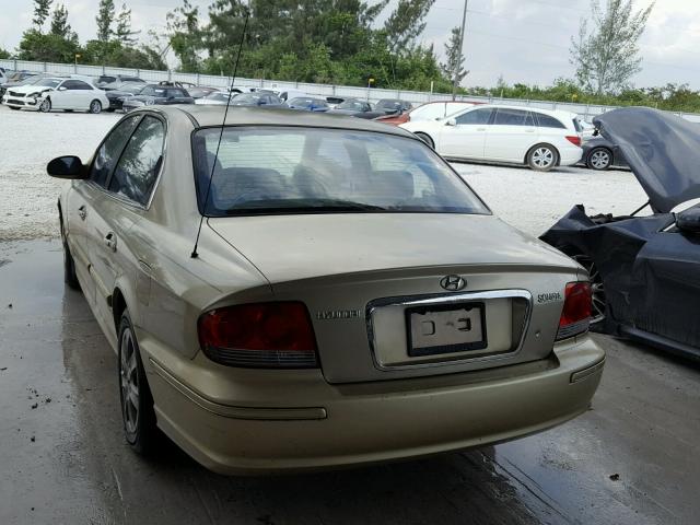 KMHWF25S12A508467 - 2002 HYUNDAI SONATA GL GOLD photo 3