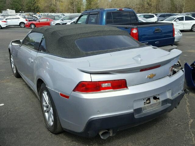 2G1FD3D32F9156469 - 2015 CHEVROLET CAMARO LT SILVER photo 3