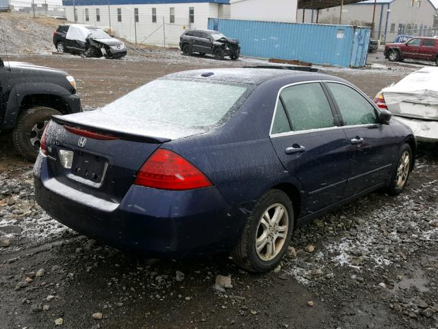 1HGCM56887A044832 - 2007 HONDA ACCORD EX BLUE photo 4