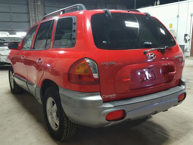 KM8SC13E33U468939 - 2003 HYUNDAI SANTA FE G RED photo 3