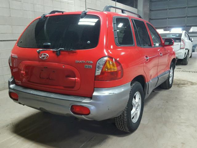 KM8SC13E33U468939 - 2003 HYUNDAI SANTA FE G RED photo 4