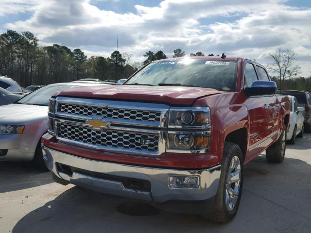 3GCUKSEC0EG442791 - 2014 CHEVROLET SILVERADO RED photo 2