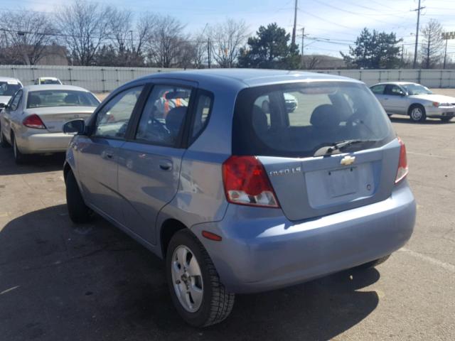 KL1TD66626B676096 - 2006 CHEVROLET AVEO BASE Mavi fotoğraf 3