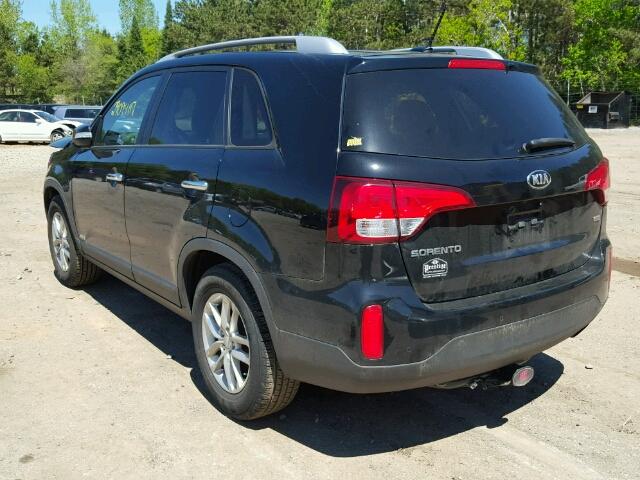 5XYKTCA67EG523408 - 2014 KIA SORENTO LX BLACK photo 3