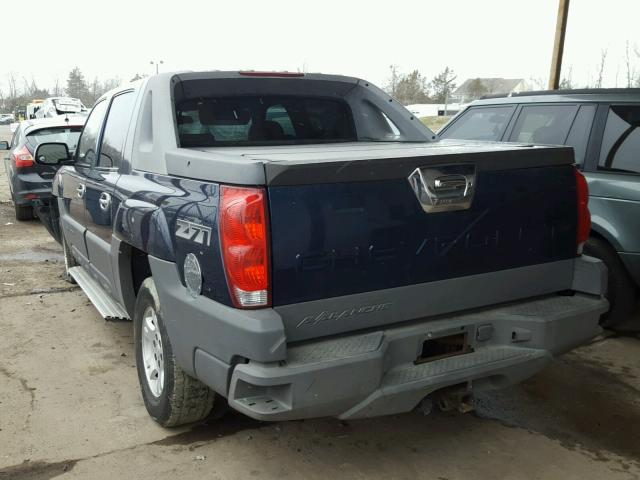 3GNEK13T82G219287 - 2002 CHEVROLET AVALANCHE BLUE photo 3