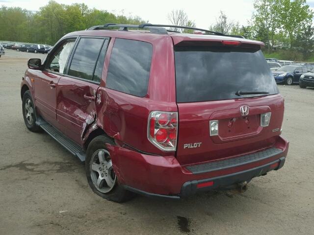 2HKYF18526H532093 - 2006 HONDA PILOT BURGUNDY photo 3