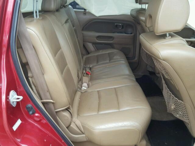 2HKYF18526H532093 - 2006 HONDA PILOT BURGUNDY photo 6