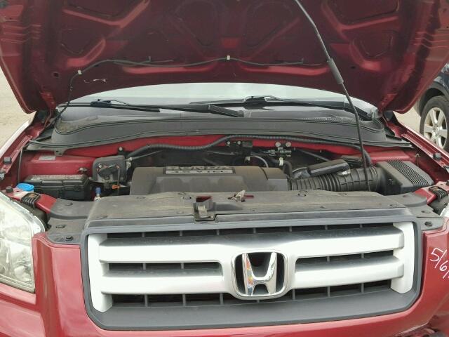 2HKYF18526H532093 - 2006 HONDA PILOT BURGUNDY photo 7