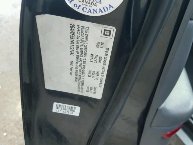 2G4WF551411191141 - 2001 BUICK REGAL GS BLACK photo 10