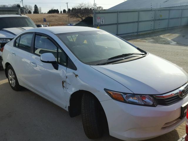 2HGFB2F52CH315810 - 2012 HONDA CIVIC LX WHITE photo 1