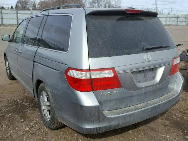 5FNRL387X6B116592 - 2006 HONDA ODYSSEY EX BLUE photo 3