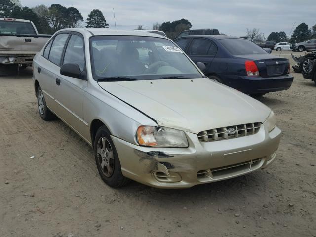 KMHCG45C62U334933 - 2002 HYUNDAI ACCENT GL GOLD photo 1