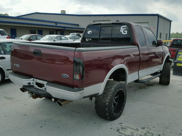 2FTRX18L0WCA50129 - 1998 FORD F150 RED photo 4