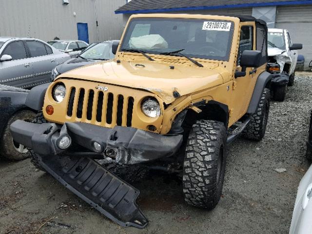 1C4AJWAGXDL668053 - 2013 JEEP WRANGLER S YELLOW photo 2