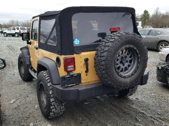 1C4AJWAGXDL668053 - 2013 JEEP WRANGLER S YELLOW photo 3