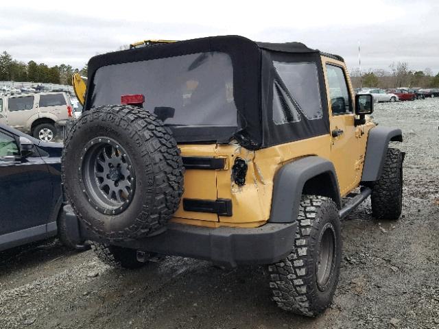 1C4AJWAGXDL668053 - 2013 JEEP WRANGLER S YELLOW photo 4