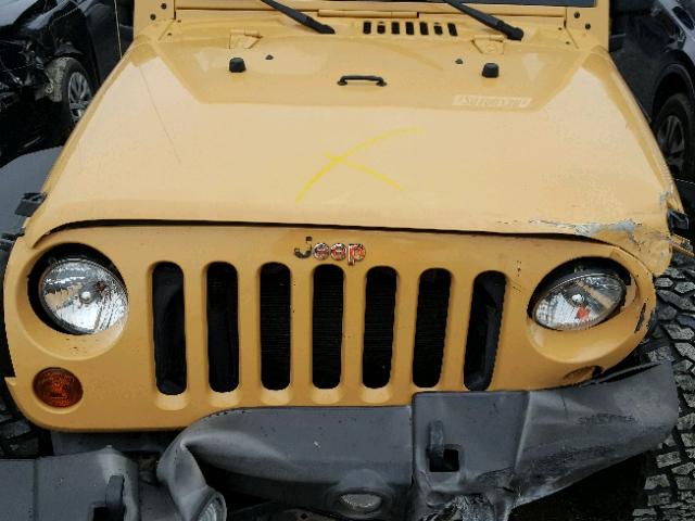 1C4AJWAGXDL668053 - 2013 JEEP WRANGLER S YELLOW photo 7