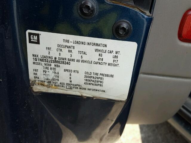 1G1NE52J23M628240 - 2003 CHEVROLET MALIBU LS მწვანე ფოტო 10