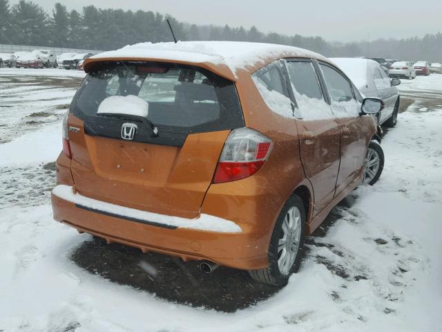 JHMGE87609S009483 - 2009 HONDA FIT SPORT ORANGE photo 4