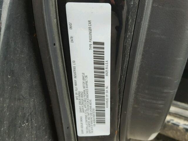 4S3BL616087207951 - 2008 SUBARU LEGACY 2.5 BLACK photo 10