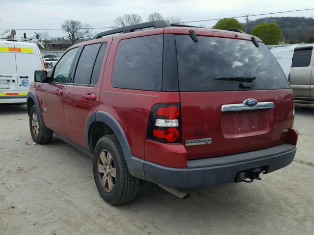 1FMEU63E07UB62469 - 2007 FORD EXPLORER X MAROON photo 3