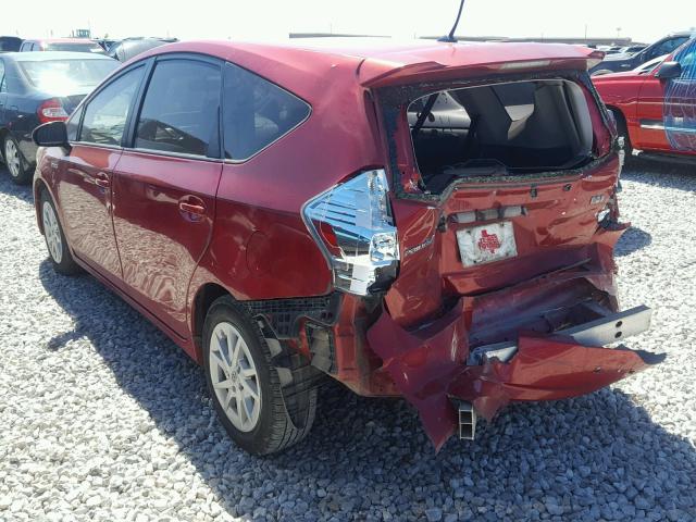 JTDZN3EU6C3163955 - 2012 TOYOTA PRIUS V RED photo 3