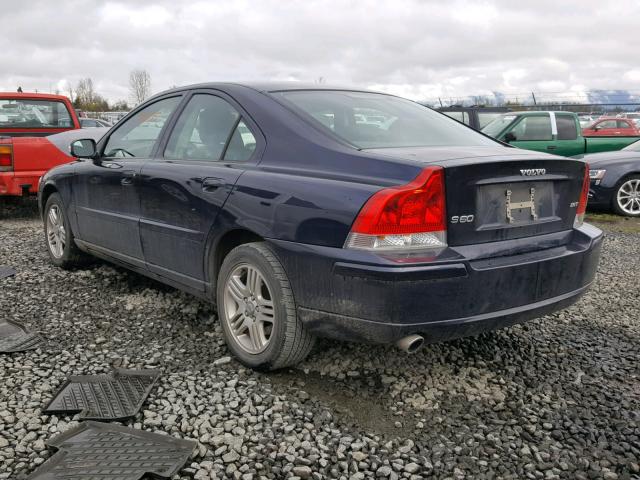 YV1RS592682693833 - 2008 VOLVO S60 2.5T BLUE photo 3
