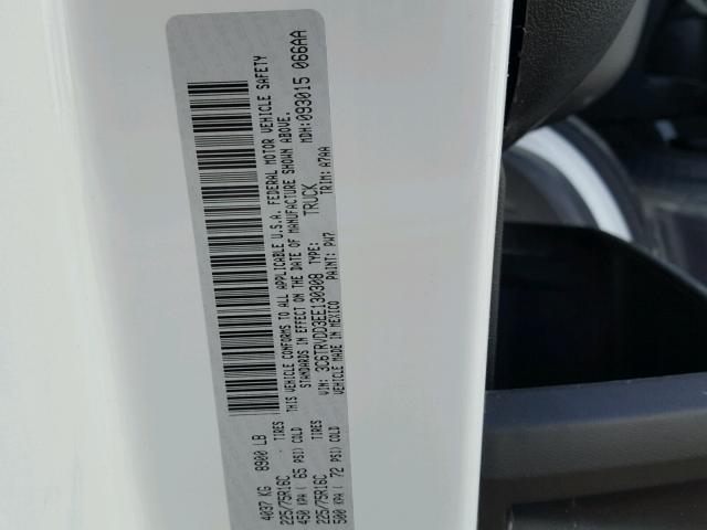 3C6TRVDD3EE130308 - 2014 RAM PROMASTER WHITE photo 10