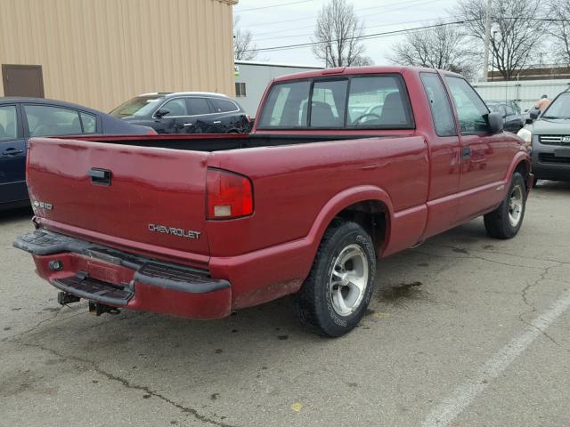 1GCCS19W618221304 - 2001 CHEVROLET S TRUCK S1 RED photo 4