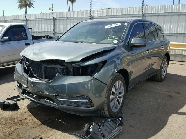 5FRYD4H45FB016189 - 2015 ACURA MDX TECHNO GRAY photo 2