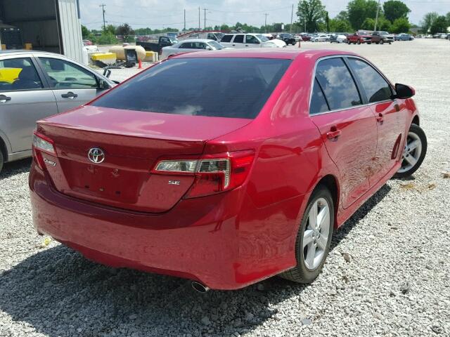 4T1BF1FK8EU739683 - 2014 TOYOTA CAMRY L RED photo 4