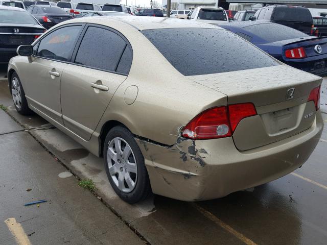 1HGFA16527L129562 - 2007 HONDA CIVIC LX GOLD photo 3