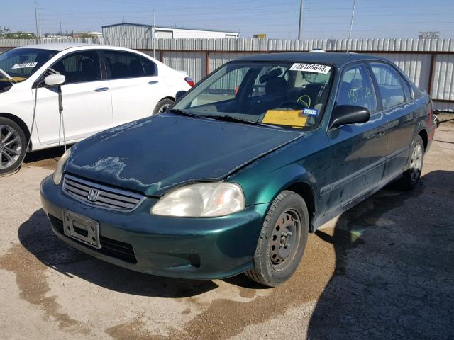 2HGEJ667XYH605257 - 2000 HONDA CIVIC LX GREEN photo 2