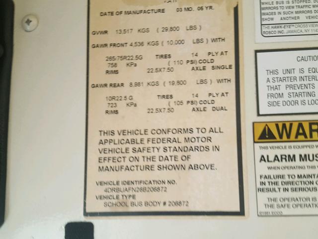 4DRBUAFN26B206872 - 2006 IC CORPORATION 3000 ყვითელი ფოტო 10