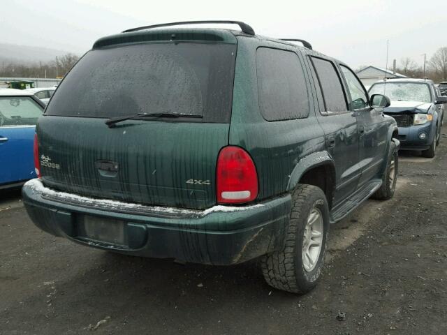 1B4HS28N01F527265 - 2001 DODGE DURANGO GREEN photo 4