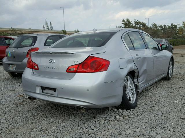 JN1CV6AP0AM204078 - 2010 INFINITI G37 BASE SILVER photo 4